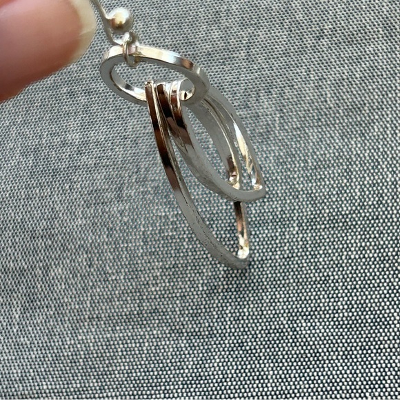 Silver Orbit Marquis Earrings - Picture 5 of 12